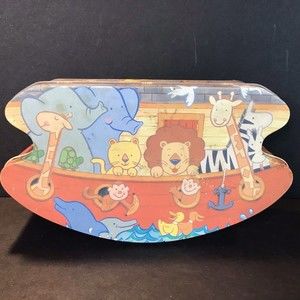 SCC Noah’s Ark Ship Cute Animals Child Children Play Cartoon Decor Collector Tin
